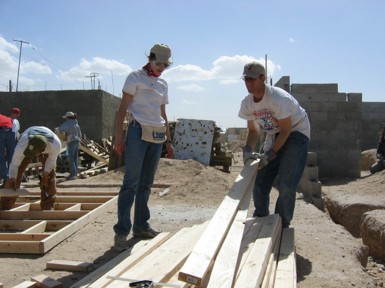 Image 52 of 168
val and marshall get ready to frame a wall section