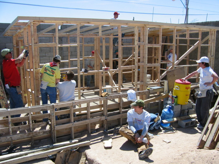 Image 62 of 168
morning of work day 2 (Tuesday).  Framing done and squared, baling wire in progress